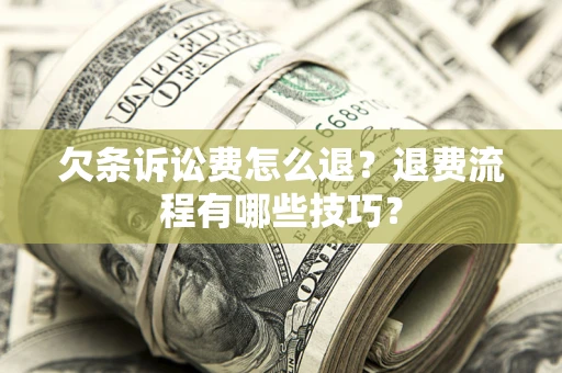 济南欠条诉讼费怎么退？退费流程有哪些技巧？